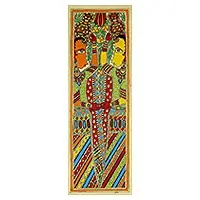 Trending Village Lasses IIMadhubani Painting Signed Art on Handmade Paper