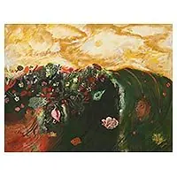Wholesale One With NatureSigned Ocean-Themed Surrealist Painting from India