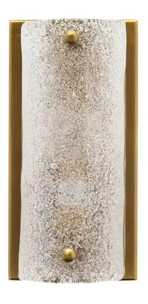 One Day Deal MoetRoundedSconce,TexturedMeltedIceGlassAndAntiqueBrassMetal
