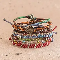 New Arrival HistoriesColorful Glass Beaded Macrame Bracelets (Set of 7)