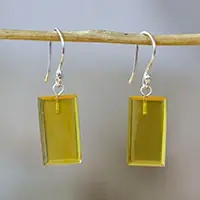 Amber TreasureSterling Silver and Amber Bar Dangle Earrings from Mexico Bulk Order