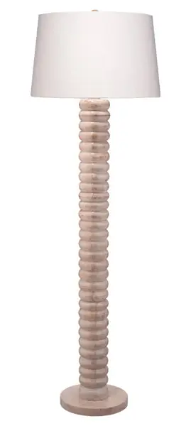 Worldwide Shipping AbacusMangoWood1-lightFloorLampWithPolyesterLinenShade
