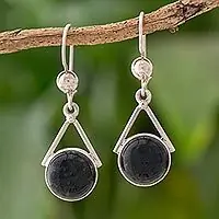Circle of PeaceDark Green Jade Circular Dangle Earrings from Mexico Don’t Miss Out