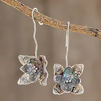 Affordable Fascinating Patina FlowersPatina Floral Sterling Silver Earrings from Costa Rica