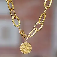 Aquarius Born24k Gold-Plated Cubic Zirconia Aquarius Pendant Necklace Today Only