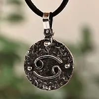 Limited Offer Captivating CancerSterling Silver Cancer Pendant Necklace with Adjustable Cord