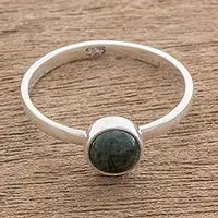 Beautiful Circle in Dark GreenCircular Dark Green Jade Single Stone Ring from Guatemala Fresh Stock