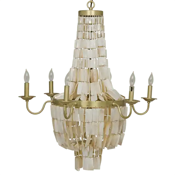 BijouChandelier,AntiqueBrass,MetalAndShells Direct From Manufacturer