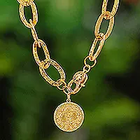 Instant Buy Libra Born24k Gold-Plated Cubic Zirconia Libra Sign Pendant Necklace