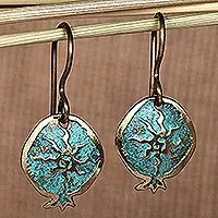 Sunny EssencePomegranate-Shaped Sun Sign Brass Dangle Earrings Buy Online