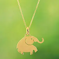 While Supplies Last Prosperity Elephant18k Gold-Plated Prosperity Elephant Pendant Necklace