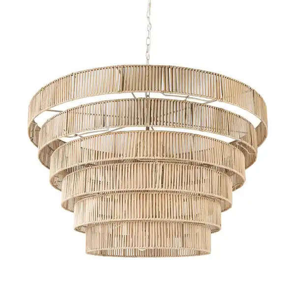 Marimba40LX40WX24HNaturalCane6TierChandelier Fan Favorite