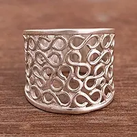 Vintage InfinityInfinity Pattern Sterling Silver Band Ring from Peru Buy Today
