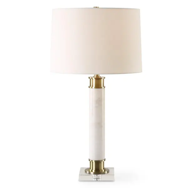 No Minimum Order PlinthWhiteMarbleTableLamp