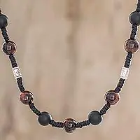 What's NextAdjustable Onyx and Cat's Eye Station Necklace Shop Now