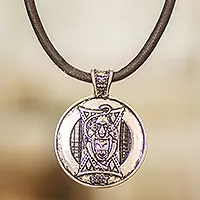 Discount B’atz’ EmblemMayan Astrology-Themed Pendant Necklace with B’atz’ Sign