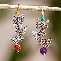 Flying ButterfliesButterfly-Themed Dangle Earrings from Mexico Best Price