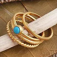 Align14k Gold Plated Stacking Rings (set of 4) Certified