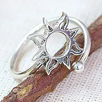 Trending Immortal SunHigh-Polished Sun-Themed Sterling Silver Wrap Ring
