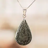 Crafted Dual-Color Shadow925 Silver Green & Black Jade Double-Sided Pendant Necklace