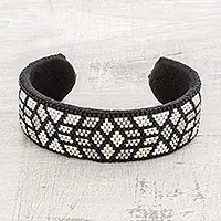 Place Order Striking GeometryGeometric Glass Beaded Cuff Bracelet from El Salvador