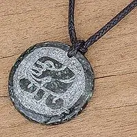 Exclusive Offer Keme MedallionJade Pendant Necklace of Mayan Figure Keme from Guatemala