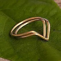 Wedding Dreams18K Gold Plated Cocktail Rings with V Pattern (Set of 2) Wholesale