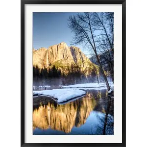 Yosemite Falls reflection in Merced River, Yosemite, Californiaby Tom Norring / Danita Delimont High Quality