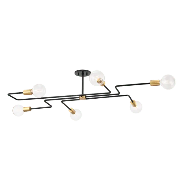 Jena6LightSemiFlushMountAgedBrassMedium Popular