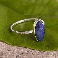 Andes Night SkySterling Silver and Sodalite Cocktail Ring From Peru Weekend Sale