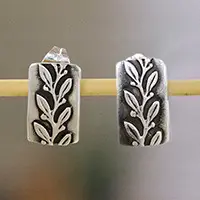 Tribute to NatureSilver button earrings Top Rated