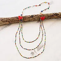 Don’t Miss Out Have a HeartMulticolored Multistrand Beaded Necklace