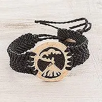 Fiery VolcanoCoconut Shell and Lava Stone Volcano Pendant Bracelet Buy Online