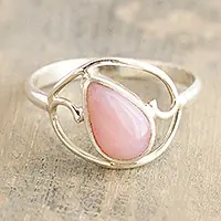 Universal TruthPolished Silver and Pink Opal Ring Next Day Delivery