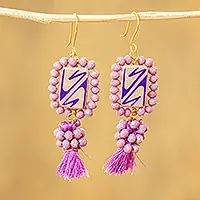 Chihuahua Charm in LilacHandmade Bead Earrings In Demand