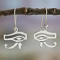 Express Delivery Eye of HorusEgyptian Dangle Earrings Sterling Silver 925 from Mexico
