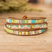 One Day Deal Santa FeHandcrafted Glass Beaded Wrap Bracelet from Guatemala
