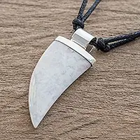 Certified Wide Tusk in LilacLilac Jade Tusk Pendant Necklace from Guatemala