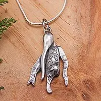 Perched HummingbirdLanding Hummingbird Sterling Silver Pendant Necklace Last Chance
