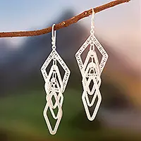Wholesale Filigree DiamondsSterling Silver Dangle Earrings Handcrafted in Peru
