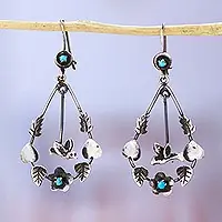 Tears of PeaceDrop-Shaped Blue Sterling Silver Dangle Earrings from Mexico Top Pick