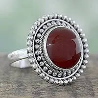 Order Now Tangerine SunsetArtisan Crafted Carnelian and Sterling Silver Cocktail Ring