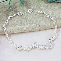 Viral Orb GlamPolished Taxco Sterling Silver Link Necklace with Orbs