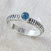 Worldwide Shipping Altar of The WiseSterling Silver Single-Stone Ring with Faceted Topaz Stones