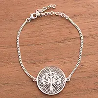 Personal GrowthTree of Life Sterling Silver Filigree Disc Pendant Bracelet Limited Offer