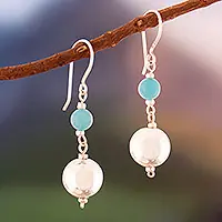 Free Delivery Lucky MoonlightHigh-Polished Sterling Silver and Amazonite Dangle Earrings