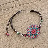 Mesmerizing ColorsColorful Glass Beaded Macrame Pendant Bracelet Worldwide Shipping