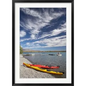 Worldwide Shipping Kayaks, Lake Ohau, Canterbury, South Island, New Zealandby David Wall / Danita Delimont