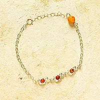 Amber and Elephants925 Sterling Silver and Amber Link Bracelet with Elephants Final Sale