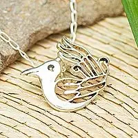 HuitzitzilinAztec Hummingbird Sterling Silver Pendant Necklace Fast Shipping